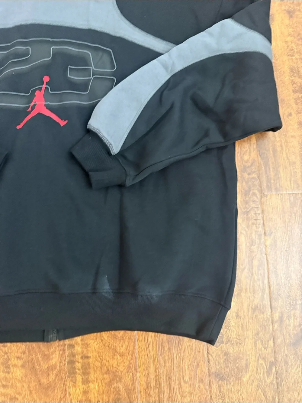 Jordan Black and Gray Full-Zip Hoodie